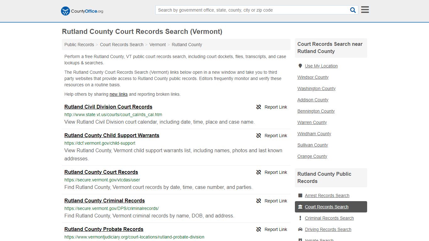 Court Records Search - Rutland County, VT (Adoptions, Criminal, Child ...